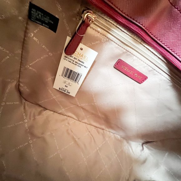 Michael Kors Jet Set Travel Large X Chained Tote Shoulder Bag MK Mulberry Multi - Picture 10 of 13